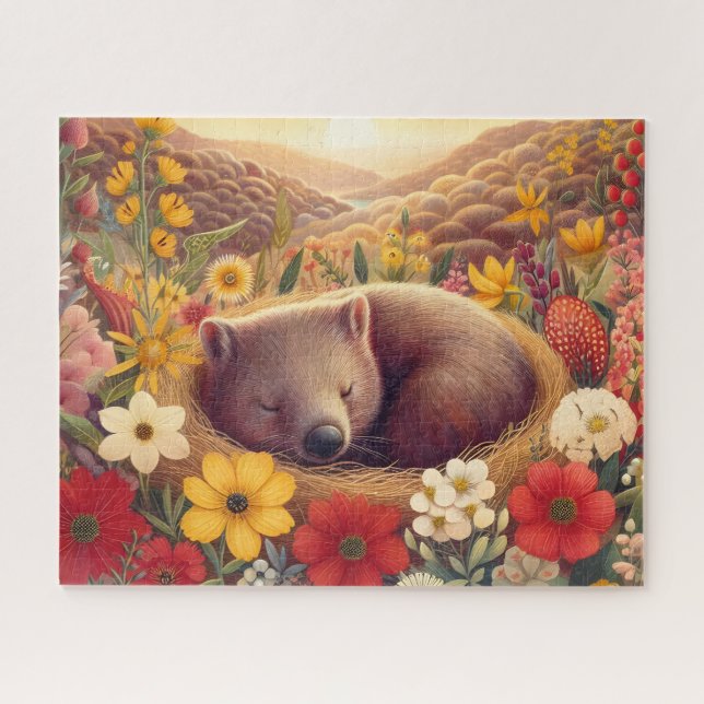 Puzzle Wombat endormi Wildflower (Horizontal)