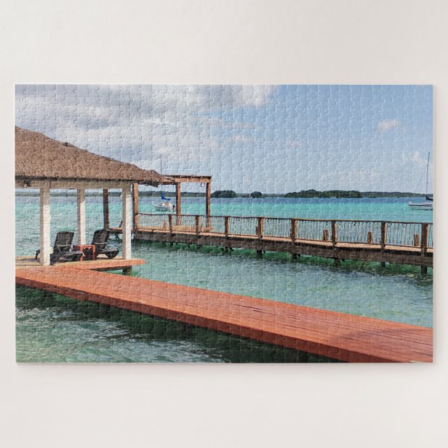 Puzzle Wooden Pier Over Turquoise Water (Horizontal)