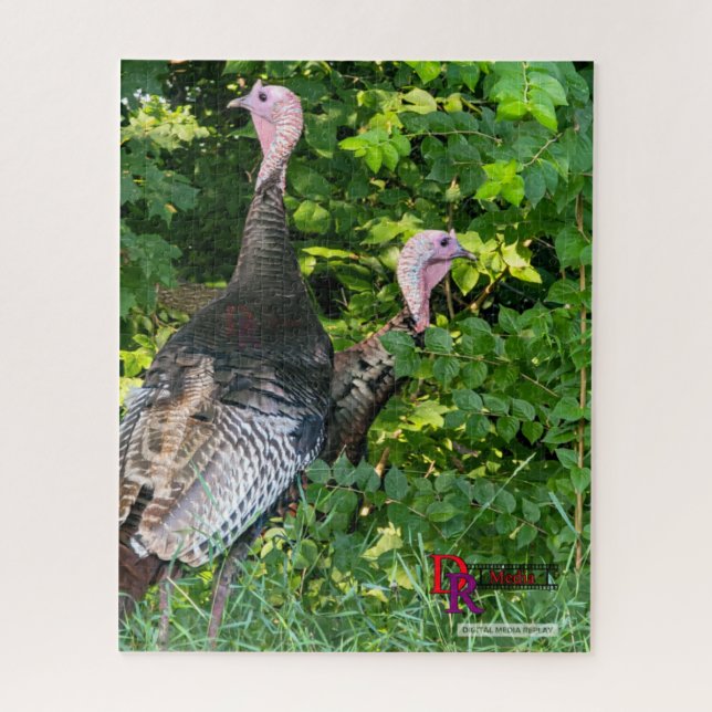 Puzzle "Woodland Watch : Duo de Turquie sauvage" (Vertical)