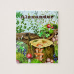 Puzzle Woodland Watercolor Forest Mushroooms Plants Name<br><div class="desc">A jigsaw puzzle with a customizable name/text with watercolor illustrations of the forest mushrooms,  moss,  and other plants,  this puzzle would work great as a personalized gift for someone who loves mushroom picking,  nature,  and puzzles.</div>