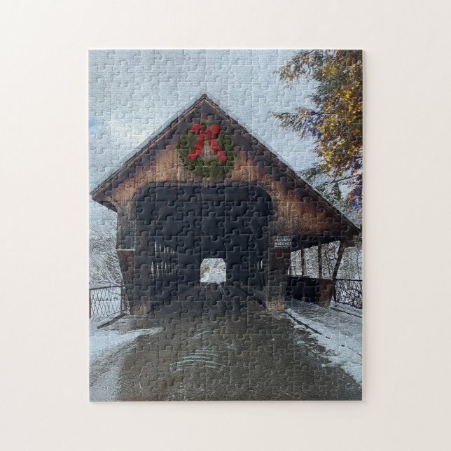 Puzzle Woodstock Vermont Snowy Holiday (Vertical)