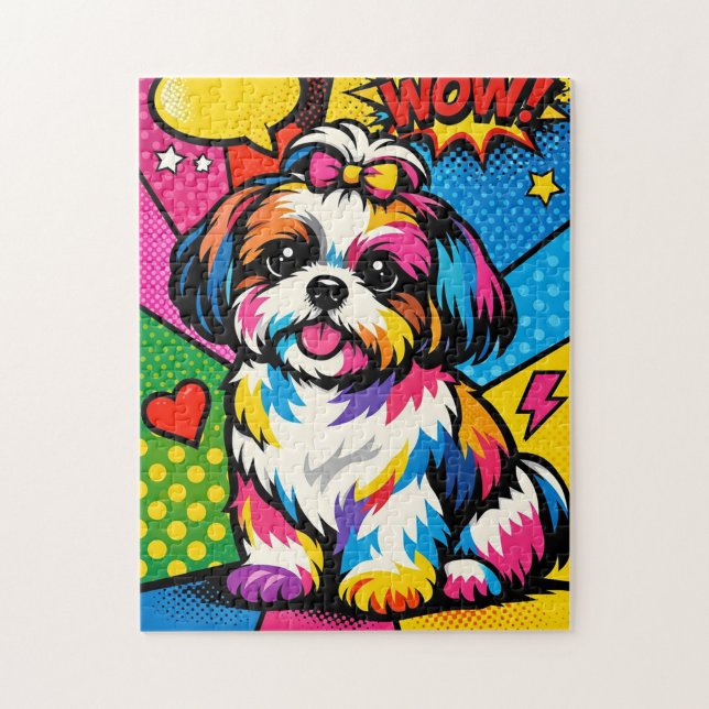 Puzzle « WOW ! Shih Tzu Pop Art » (“Color, cuteness, and comic flair collide!”)