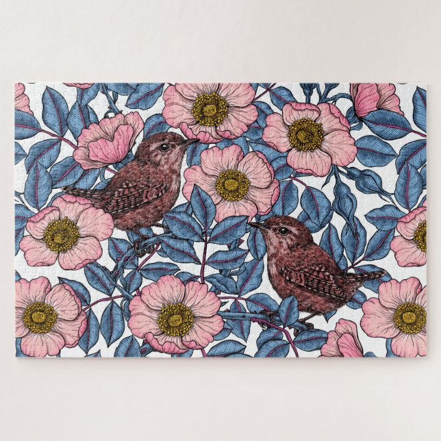 Puzzle Wrens en rose (Horizontal)