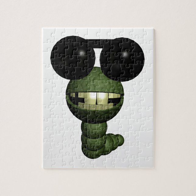 Puzzle Wurm mit Sonnenbrille (Vertical)