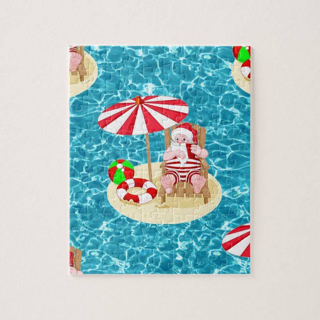 Puzzle xmas beach santa claus (Vertical)