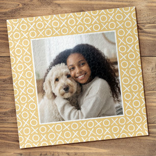 Puzzle XOXO Câlins et Bisous Photo Personnalisée Jaune Mo