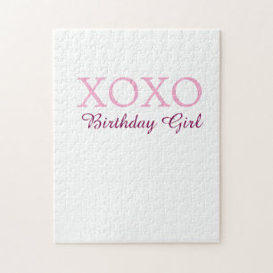 Puzzle Xoxo fille d'anniversaire nom rose mauve simple am
