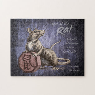 Puzzle Year of the Rat Chinese Zodiac Art