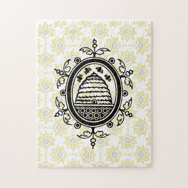 Puzzle Yellow and Black Bee Hive (Vertical)