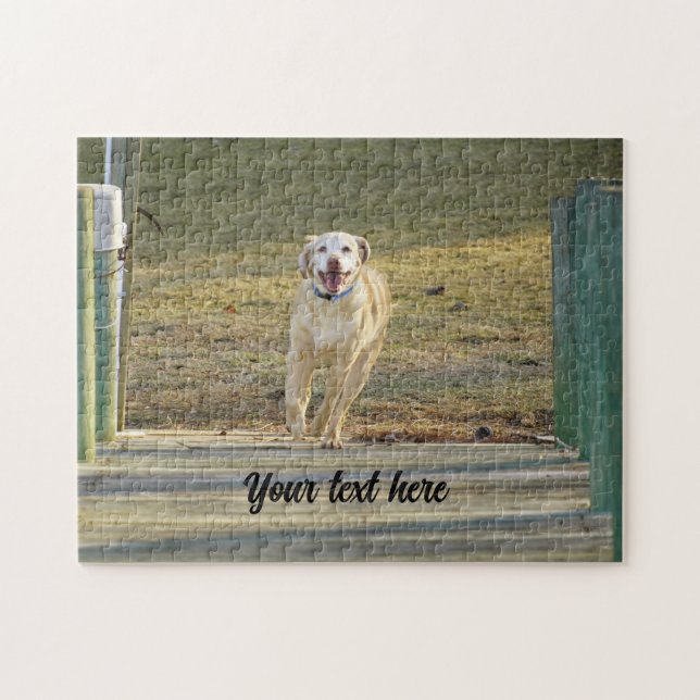 Puzzle Yellow Labrador Retriever Running (Horizontal)