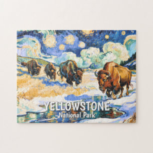 Puzzle Yellowstone personnalisé faune buffle nature vibra
