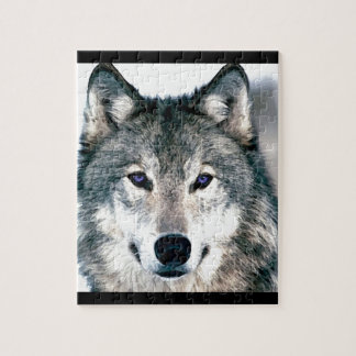 Puzzle Yeux de loup dans le poster de animal sauvage de