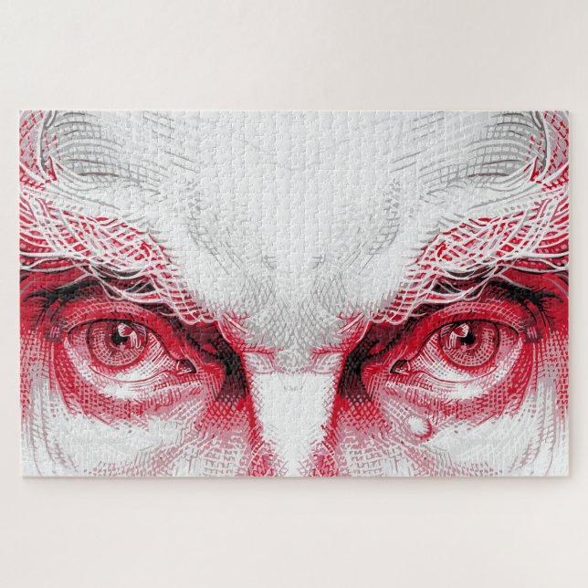 Puzzle Yeux du mal ancien - avertissement rouge (Horizontal)