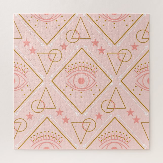 Puzzle Yeux en or rose : conception géométrique sans cout (Vertical)