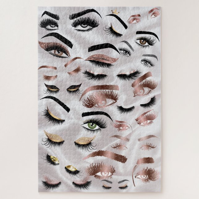 Puzzle Yeux Lashes Wink Yeux Peintre maquillage (Vertical)