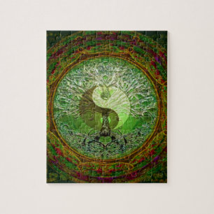 Puzzle Yin Yang arbre de vie vert