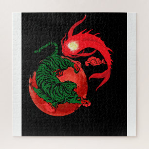 Puzzle yin yang koi fish japonais style d'art équilibre