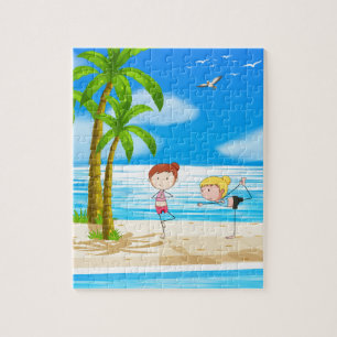 Puzzle Yoga et plage
