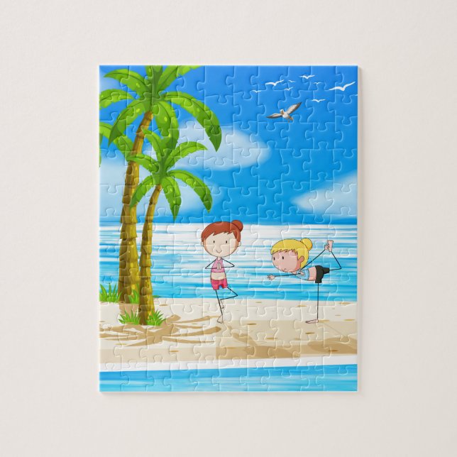 Puzzle Yoga et plage (Vertical)