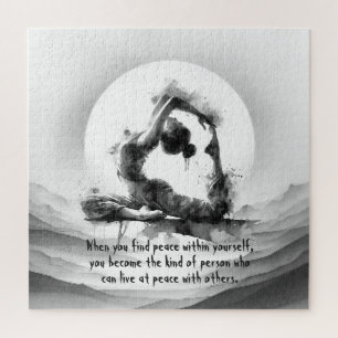 Puzzle Yoga Reiki à une jambe King Pigeon Pose Aquarelle