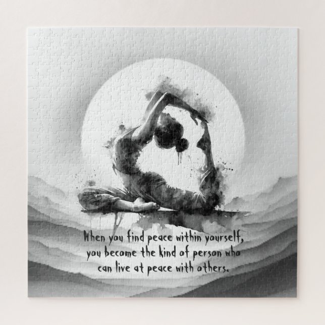 Puzzle Yoga Reiki à une jambe King Pigeon Pose Aquarelle (Vertical)