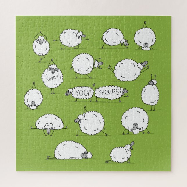 Puzzle Yoga Sheep : Whimsical Sketch Fun. (Vertical)