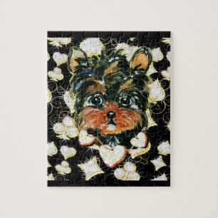 Puzzle Yorkie Poo Bling