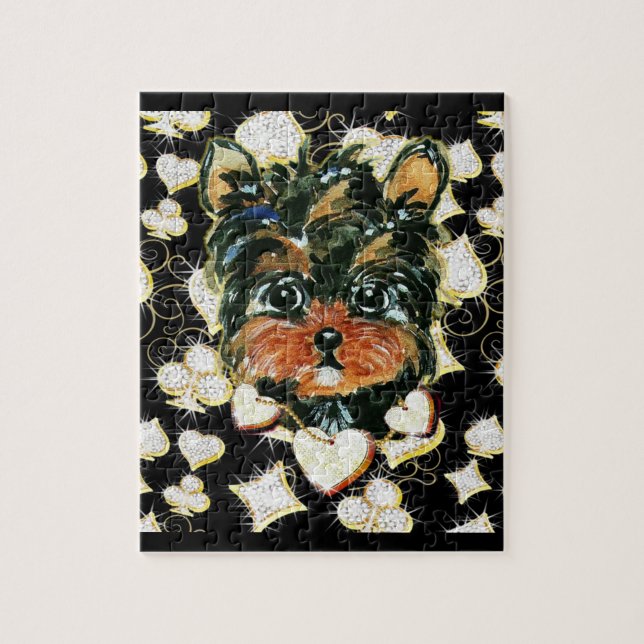 Puzzle Yorkie Poo Bling (Vertical)