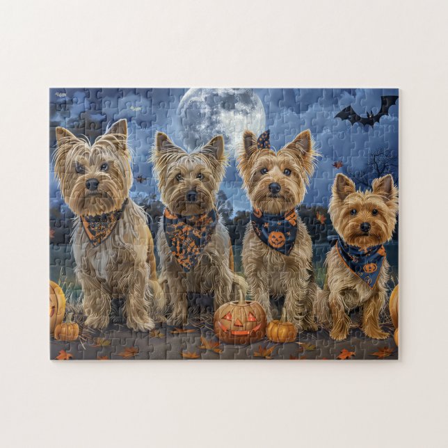 Puzzle Yorkipoo Halloween Éffrayant (Horizontal)