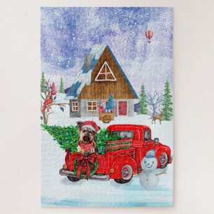 Puzzle Yorkshire Terrier Chien dans la livraison de Noël