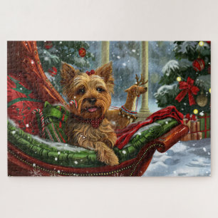 Puzzle Yorkshire Terrier Chien Noël Festif