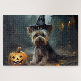 Puzzle Yorkshire Terrier Citrouilles Halloween effrayant