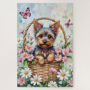 Puzzle Yorkshire Terrier Fleurs de Printemps Chien Mignon