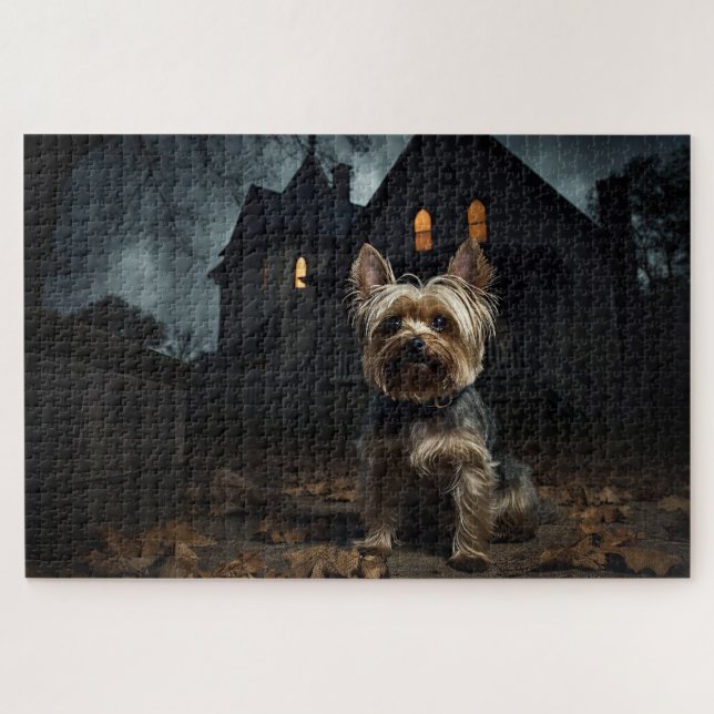 Puzzle Yorkshire Terrier Halloween Épouvantable (Horizontal)