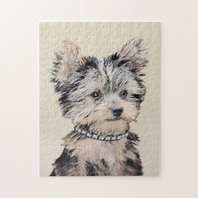 Puzzle Yorkshire Terrier Puppy Peinture Chien original (Vertical)