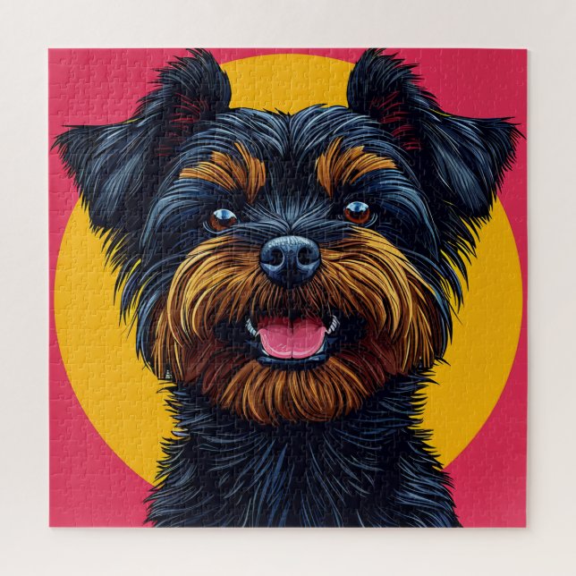 Puzzle Yorkshire Terrier sur un fond lumineux (Vertical)