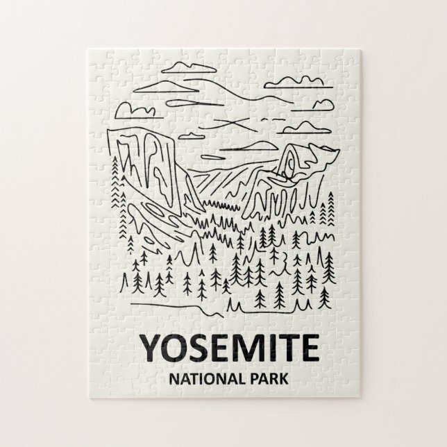 Puzzle Yosemite National Park Dessin au Trait (Vertical)