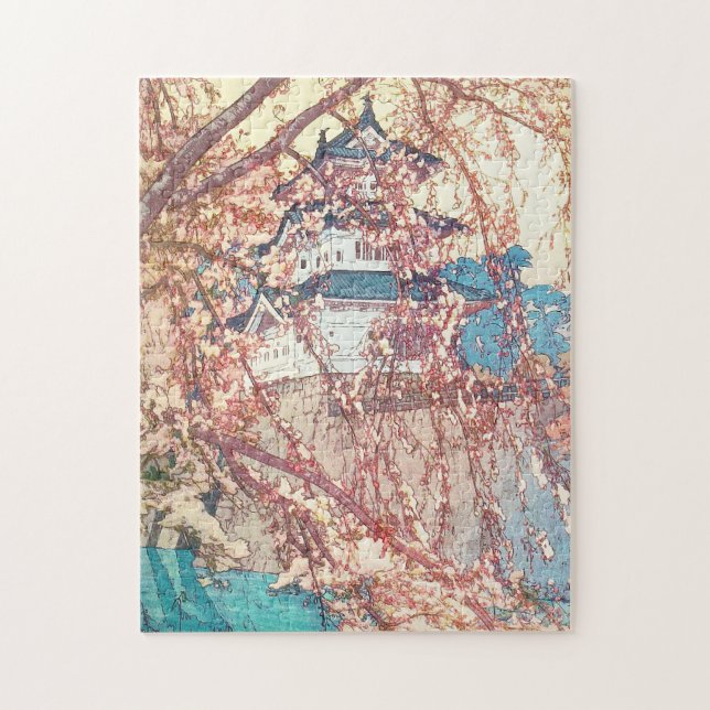 Puzzle Yoshida Hiroshi Hirosaki Château cerisier Japon (Vertical)