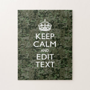 Puzzle Your Text Digital Camouflage Woodland Keep Calm