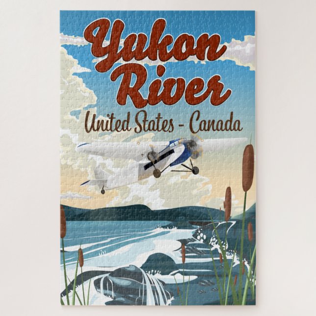 Puzzle Yukon river USA poster de voyage Canada Café géant (Vertical)