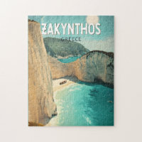 Zakynthos Grèce Illustration Voyage Art Rétro