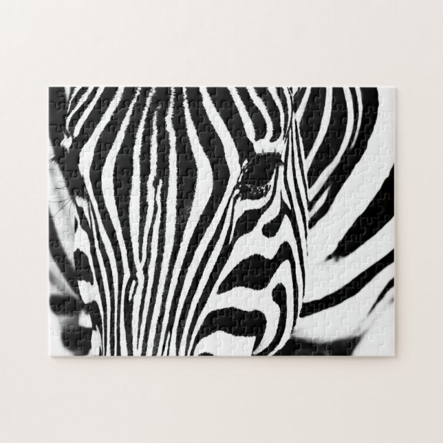 Puzzle Zebra portrait noir et blanc (Horizontal)