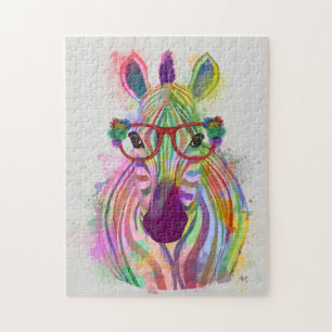 Puzzle Zebra Rainbow Splash
