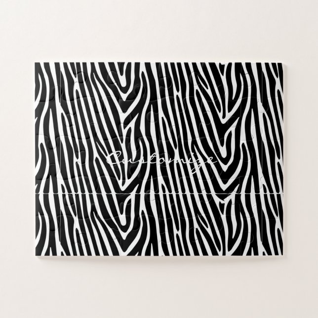 Puzzle Zebra Stripes Motif Thunder_Cove (Horizontal)
