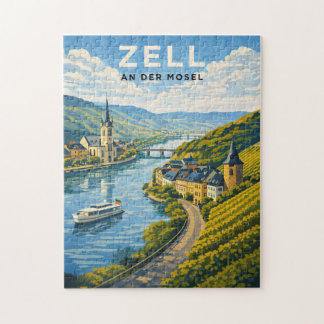Puzzle Zell Germany Vintage Travel Art