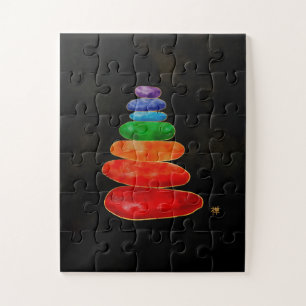 Puzzle Zen Pebbles Chakras - Aquarelle et or
