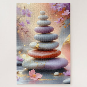 Puzzle Zen Pierres Spirituelles Équilibrer Art Floral