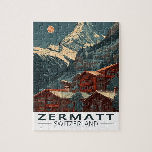 Puzzle Zermatt Matterhorn Vintage voyage (Vertical)