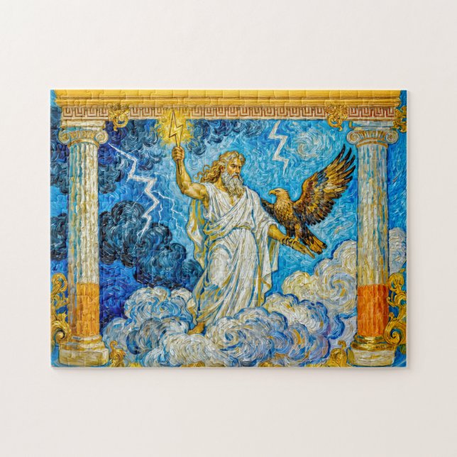 Puzzle Zeus avec aigle et éclair dans la porte du temple  (Horizontal)