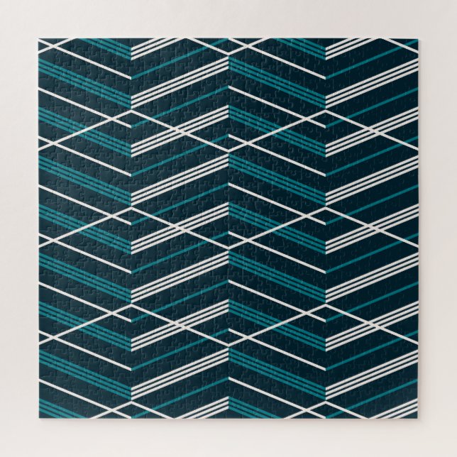 Puzzle zigzag Abstrait : élégant vintage géométrique. (Vertical)